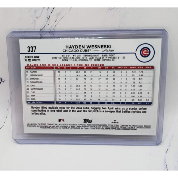 Hayden Wesneski 2024 Topps Series 1 #337 Easter Holiday Foil SP Cubs - Picture 2 of 4